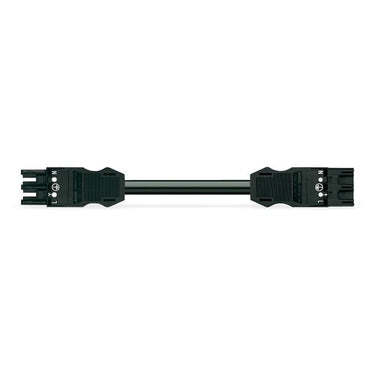 Mellemkabel 2M PVC Eca hun/han 3-polet sort - 1