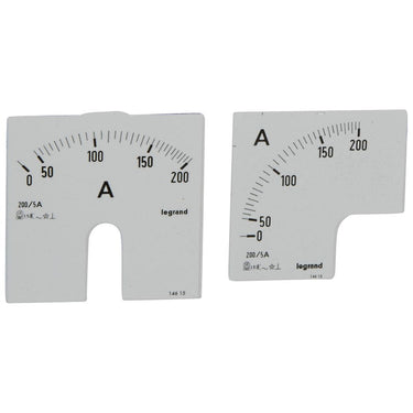 Måleskive for analogmåler 014600/01 med aflæsningværdi 0-200A - 1