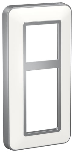 FUGA STRONG ramme til vandalsikring 2,5 modul stålmetallic/hvid - 1