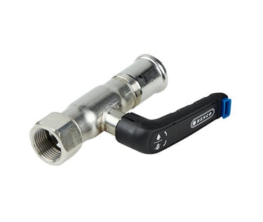 Henco kuglehane pres/indvendig gevind med håndtag 26 mm x 3/4" rustfrit stål - 1