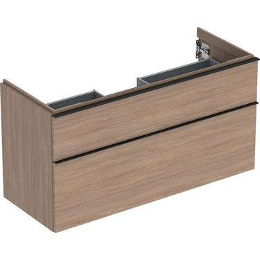 Geberit Icon vaskeskab 1184 x 476 x 615 mm 2 skuffer eg natur højkomprimeret trelags-spånplade melamin træstruktur - 1