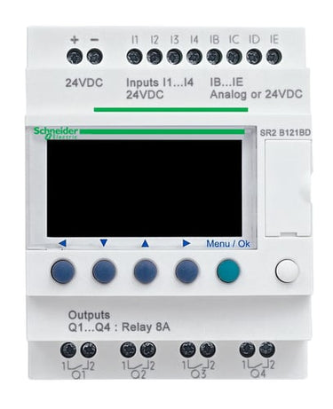 Zelio Logic SR2B Kompakt smart relæ/ programmerbar controller 8 I/4U 24 V AC medLCD - 1