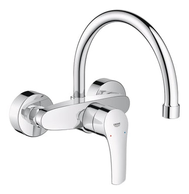 GROHE Eurosmart etgrebs køkkenarmatur væg udv C-tud krom - 1