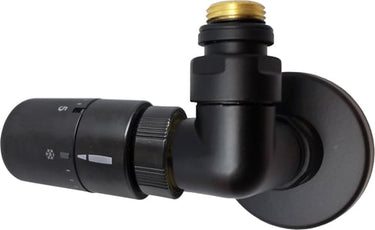 KRISS Corner Rum Plus termostatventilsæt 1/2" V/L fremløb højre matsort (RAL9005) - 1