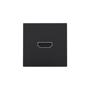 HDMI udtag med HDMI connector på bagsiden for stikmontering piano black coated - 1