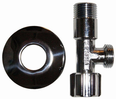 Unite stopventil 1/2" x 3/8" med 77 mm roset kort version - 1