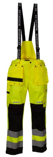 Lyngsøe Hiviz håndværker regnbuks FOX9057 gul str L - 1