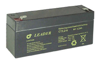 Blybatteri 6V-3,2AH 134X35X61 F1 - 1