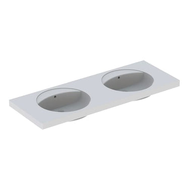 Geberit Preciosa håndvask dobb 1300x550x200mm t/bolte hvid porcelæn KeraTect 635111630 - 1