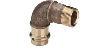 Sanpress overgangsbøjning 90° 22 x 3/4" rødgods - 1