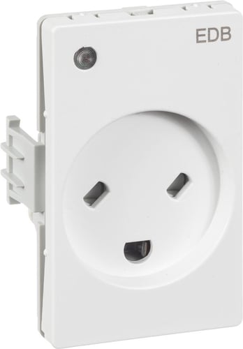 CLIC'LINE indsats stikkontakt EDB 2-pol med jord med lampe 230V hvid - 1