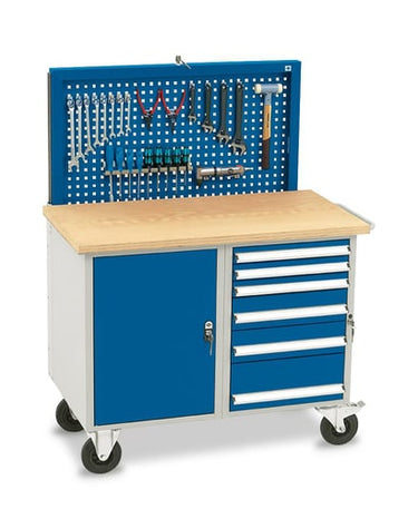 Blika værkstedvogn VVM-1.2 med elevatortavle VT-1.2 RAL 7035/5017 - 1