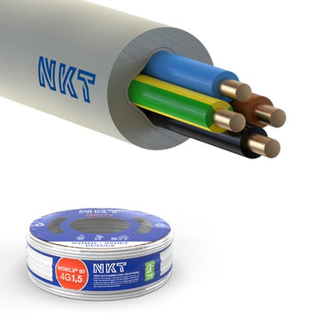 Installationskabel NOIKLX 90° 4G1,5 Lysegrå R100 - 1