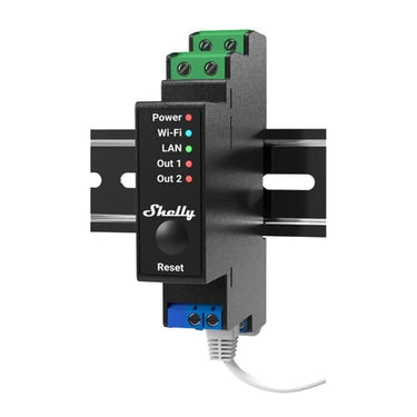 Shelly Pro 2PM - WiFi relæ/jalousi 2 kanaler med effektmåling (110-240VAC) - 1