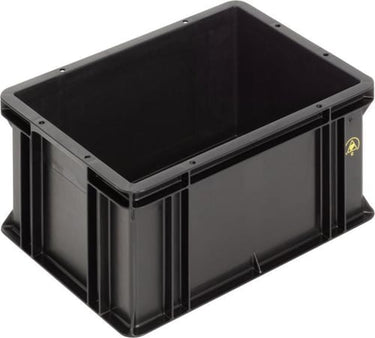 WEZ ESD Standardkasse 400 x 300 x 212 mm sort - 1