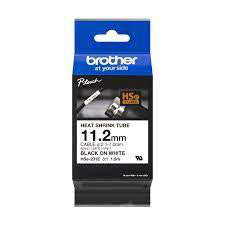 Labeltape Brother HSe-231E 12mmx1,5m sort på hvid flex - 1