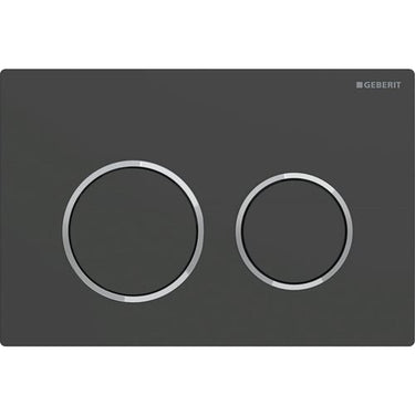 Geberit Omega20 betjeningsplade duo sort/blankforkr - 1