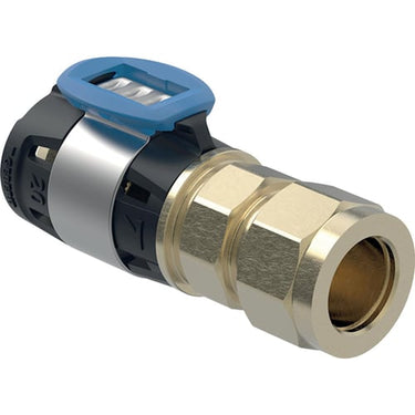 Geberit FlowFit overgang 20 x 18 mm klemring blyfri siliciumbronze - 1