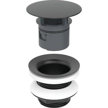 Geberit afløbsventil 1/4" x 50 mm sort mat - 1