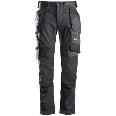 Snickers stretch arbejdsbukser i slim fit m. hylsterlommer 6241 koksgrå/sort str. 44 - 1