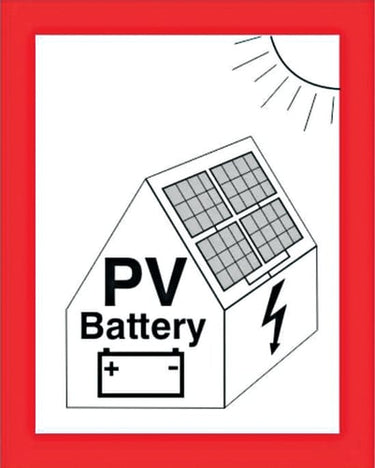 Advarselssymbol PV-batteri i folie selvklæbende 105x148mm - 1
