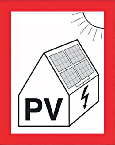 Advarselssymbol PV i folie selvklæbende 105x148mm - 1