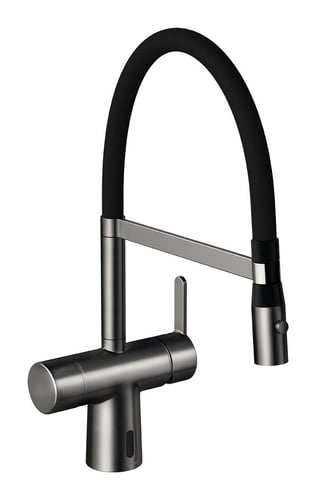 Damixa Silhouet Touchless køkkenarmatur 223mm m/flex tud børstet grafit grå - 1