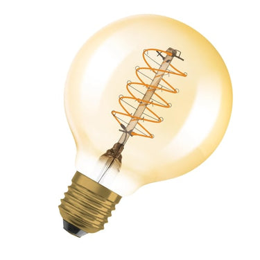 LEDVANCE Vintage 1906 LED globe80 guld spiral filament ultra tynd 420lm 4,8W/822 (37W) E27 dæmpbar - 1