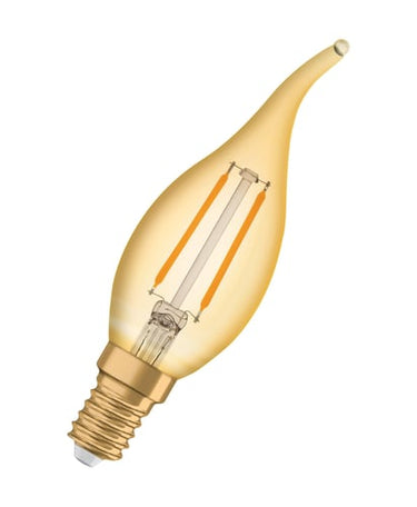 LEDVANCE Vintage 1906 LED kerte vindstød guld filament 220lm 2,5W/824 (22W) E14 - 1