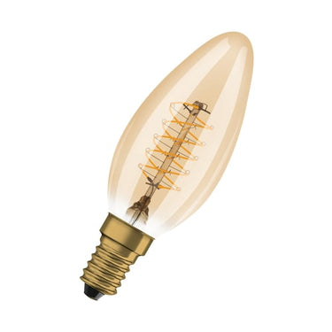 LEDVANCE Vintage 1906 LED kerte guld spiral filament ultra tynd 250lm 3,4W/822 (25W) E14 dæmpbar - 1