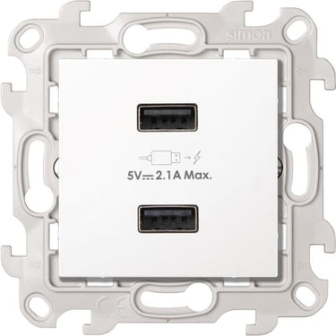 Simon 24 Harmonie Dobbelt USB oplader 2.4A Type A hvid - 1