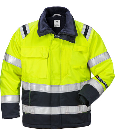 Fristads Flamestat Hi-Vis vinterjakke kl.3 4185 Gul/Marine str XL - 1