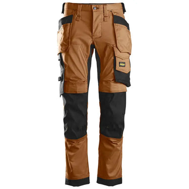 Snickers stretch arbejdsbukser i slim fit m. hylsterlommer 6241 brun/sort str. 46 - 1