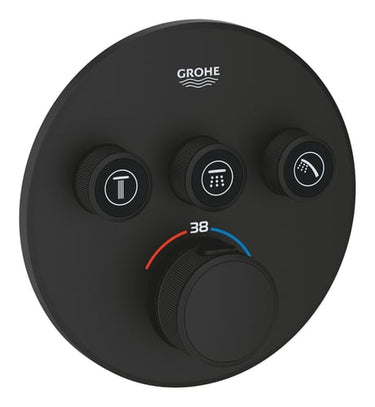 GROHE Grotherm SmartControl termostat udv.dele Ø158 mm 3SC Phantom black - 1