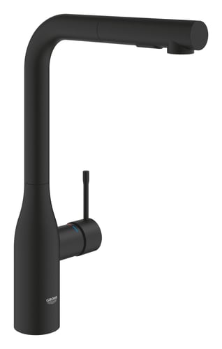 GROHE Essence etgrebs køkkenarmatur 204 mm L-tud dual spray Phantom black - 1