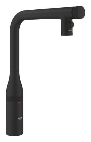 GROHE Essence SmartControl køkkenarmatur 201 mm L-tud dual spray EU Phantom black - 1