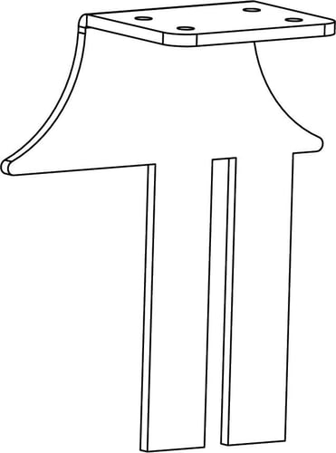 Hyldeknægt til standard panel T33 hvid - 1