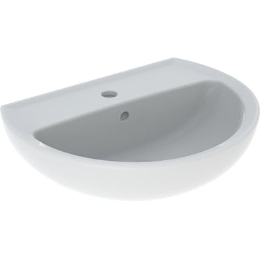 Geberit Bastia håndvask 55 cm rund forkant hvid - 1