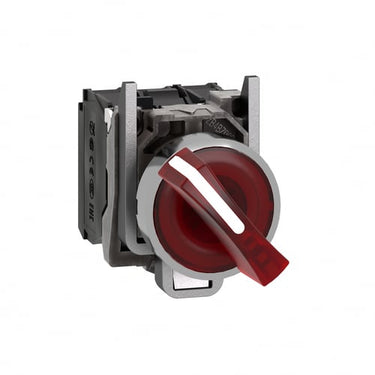 Harmony drejeafbryder komplet med LED og 2 faste positioner i rød 24VAC/DC 1xNO+1xNC XB4BK124B5 - 1