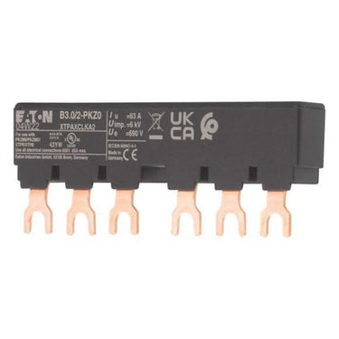 3 faset busbar til 2 motorværn PKZM0 PKE12 og PKE32 uden side monteret hjælpekontakt B3.0/2-PKZ0 - 1