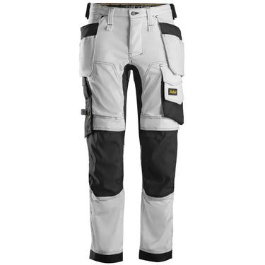 Snickers stretch arbejdsbukser i slim fit m. hylsterlommer 6241 hvid/sort str. 46 - 1