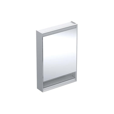 Geberit ONE spejlskab med underhylde og ComfortLight 1 låge hængsler højrevæg 90 x 60 cm alu - 1