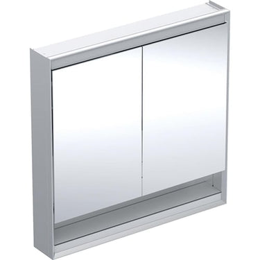 Geberit ONE spejlskab med underhylde og ComfortLight 2 låger væg 90 x 90 cm alu - 1