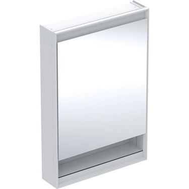 Geberit ONE spejlskab med underhylde og ComfortLight 1 låge hængsler højre væg 90 x 60 cm hvid/alu - 1