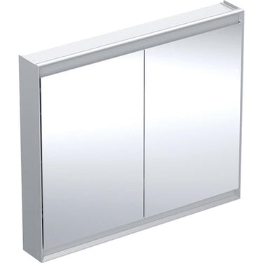 Geberit ONE spejlskab med ComfortLight 2 låger væg 90 x 105 cm alu - 1