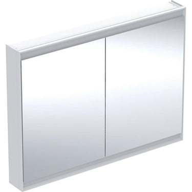 Geberit ONE spejlskab med ComfortLight 2 låger væg 90 x 120 cm hvid/alu - 1