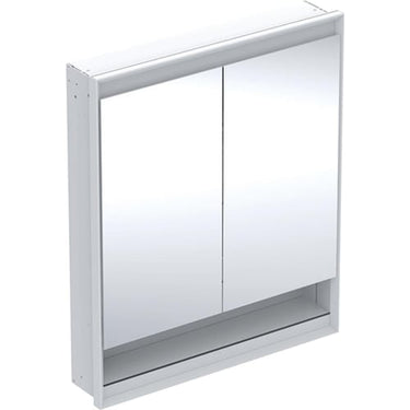 Geberit ONE spejlskab med underhylde og ComfortLight 2 låger indbyg. 90 x 75 cm hvid/alu - 1