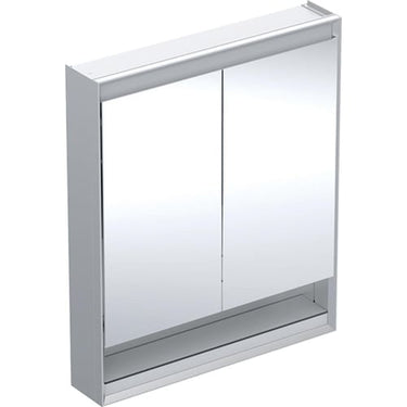 Geberit ONE spejlskab med underhylde og ComfortLight 2 låger væg 90 x 75 cm alu - 1