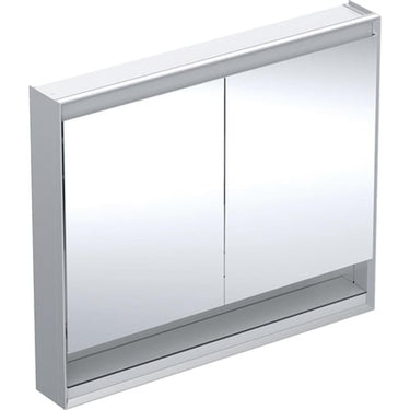 Geberit ONE spejlskab med underhylde og ComfortLight 2 låger væg 90 x 105 cm alu - 1