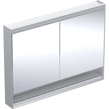 Geberit ONE spejlskab med underhylde og ComfortLight 2 låger væg 90 x 120 cm alu - 1